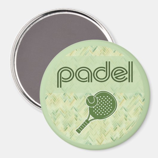 Padel Magnet – Spanish Tile Vibes Matcha Green マグネット (正面/裏面)