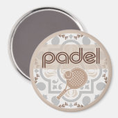 Padel Magnet – Spanish Tile Vibes Taupe Browns マグネット (正面/裏面)