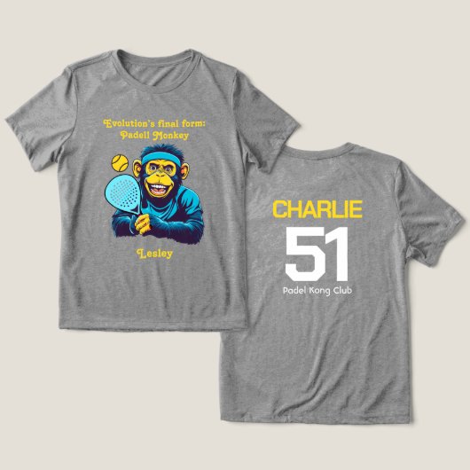 Padel Monkey Business Smashwear トライブレンドＴシャツ (デザイン正面&裏面)