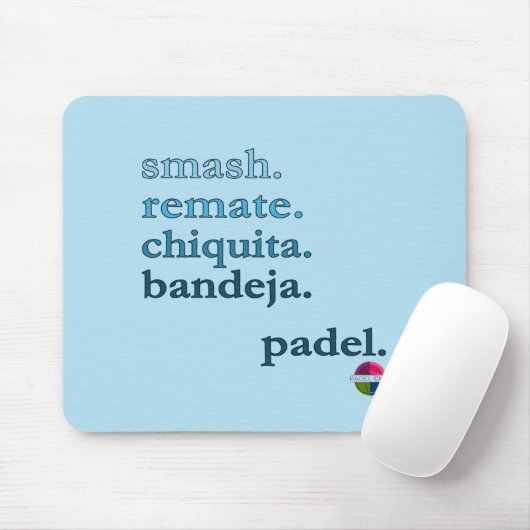 Padel Mouse Pad - Word Vibe Sky Blue マウスパッド (マウス)