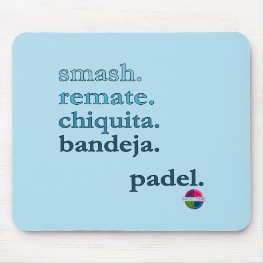 Padel Mouse Pad - Word Vibe Sky Blue マウスパッド (正面)