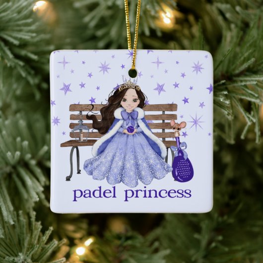 PADEL ORNAMENT – ADORABLE PADEL PRINCESS in BLUE セラミックオーナメント (ツリー)