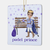 PADEL ORNAMENT – CHARMING PADEL PRINCE in BLUE セラミックオーナメント (左)