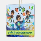 PADEL ORNAMENT – PADEL BOYS SUPERHEROES BLUE セラミックオーナメント (左)