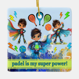 PADEL ORNAMENT – PADEL BOYS SUPERHEROES BLUE セラミックオーナメント