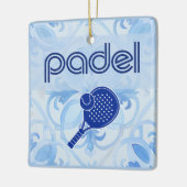 Padel Ornament – Spanish Tile Vibes in Blue セラミックオーナメント (左)