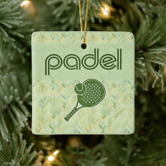 Padel Ornament-Spanish Tile Vibes in Matcha Green セラミックオーナメント (ツリー)