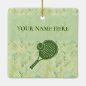 Padel Ornament-Spanish Tile Vibes in Matcha Green セラミックオーナメント (裏面)
