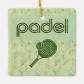 Padel Ornament-Spanish Tile Vibes in Matcha Green セラミックオーナメント (正面)