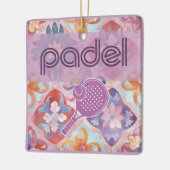 Padel Ornament – Spanish Tile Vibes in Purple セラミックオーナメント (左)