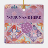 Padel Ornament – Spanish Tile Vibes in Purple セラミックオーナメント (裏面)