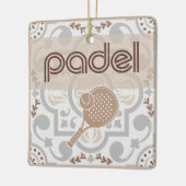Padel Ornament-Spanish Tile Vibes in Taupe & Brown セラミックオーナメント (左)