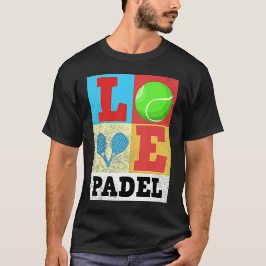 Padel Paddle Tennis Paddel Love Racquet Ball Vinta Tシャツ (正面)