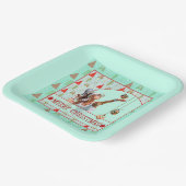Padel Paper Plate – Padel Retro Christmas ペーパープレート (傾斜あり)