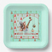 Padel Paper Plate – Padel Retro Christmas ペーパープレート (正面)