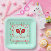 Padel Paper Plate – Padel Retro Christmas ペーパープレート (パーティー)