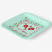 Padel Paper Plate – Padel Retro Christmas ペーパープレート (傾斜あり)