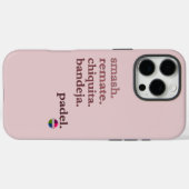 Padel Phone Case-Personalize Word Vibe Dusty Rose Case-Mate iPhoneケース (裏面 (横))