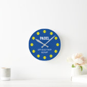Padel sports wall clock with yellow ball dial ラウンド壁時計 (ホーム)