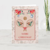 Padel Themed Christmas Card – Padel Racquet Motif カード (正面)