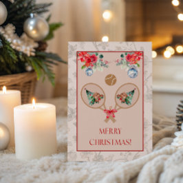 Padel Themed Christmas Card – Padel Racquet Motif カード