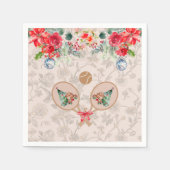 Padel Themed Napkins – Festive Racquet Motif スタンダードカクテルナプキン (正面)