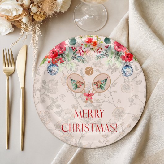 Padel Themed Paper Plates – Festive Racquet Motif ペーパープレート