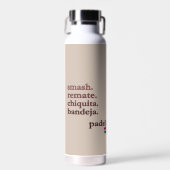 Padel Water Bottle-Personalize Word Vibe Taupe ウォーターボトル (正面)
