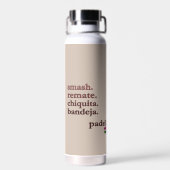 Padel Water Bottle-Personalize Word Vibe Taupe ウォーターボトル (背面)