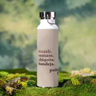 Padel Water Bottle-Personalize Word Vibe Taupe ウォーターボトル
