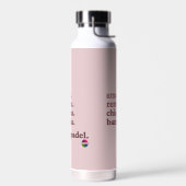 Padel Water Bottle-Personalize WordVibe Dusty Rose ウォーターボトル (左面)