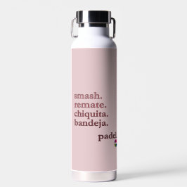 Padel Water Bottle-Personalize WordVibe Dusty Rose ウォーターボトル