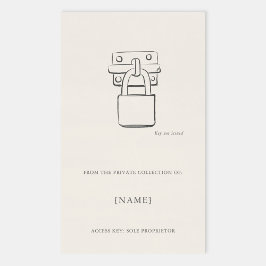 Padlock Ex Libris Bookplate -Library Label 長方形シール