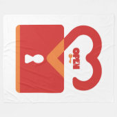 PADLOCK OPEN CLOSED HEART BY MASANSER PIXELAT フリースブランケット (正面(横))