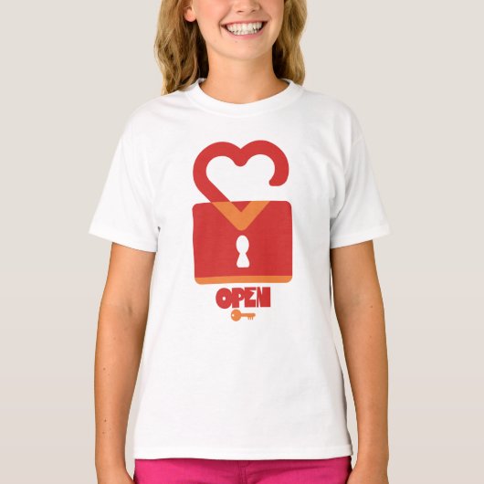 PADLOCK OPEN CLOSED HEART BY MASANSER PIXELAT Tシャツ (正面)