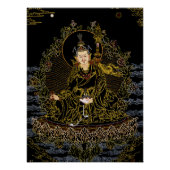Padmasambhava Guru Rinpoche Buddhist Thangka ポスター (正面)