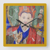 Padmasamhava Buddha, Guru Rinpoche，ネパール スクエア壁時計 (正面)