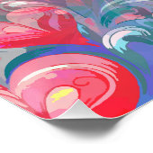 Padrão de corações em movimento, vermelho e azul. ポスター (コーナー)