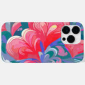 Padrão de corações em movimento, vermelho e azul. Case-Mate iPhoneケース (裏面 (横))