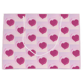 Padrão fofo de corações. ラージペーパーバッグ