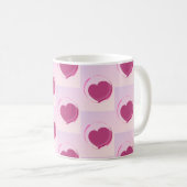 Padrão fofo de pequenos corações. コーヒーマグカップ (正面右)