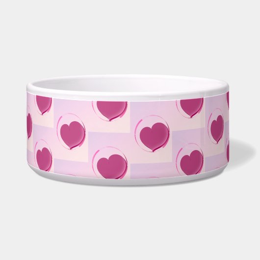 Padrão fofo de pequenos corações. ボウル (左)