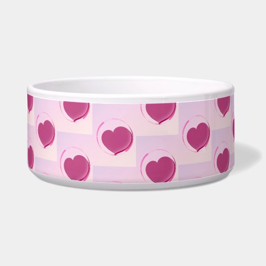 Padrão fofo de pequenos corações. ボウル (正面)