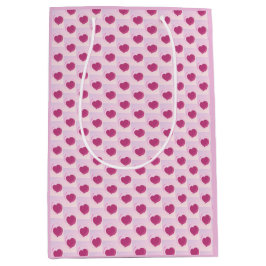 Padrão fofo de pequenos corações. ミディアムペーパーバッグ