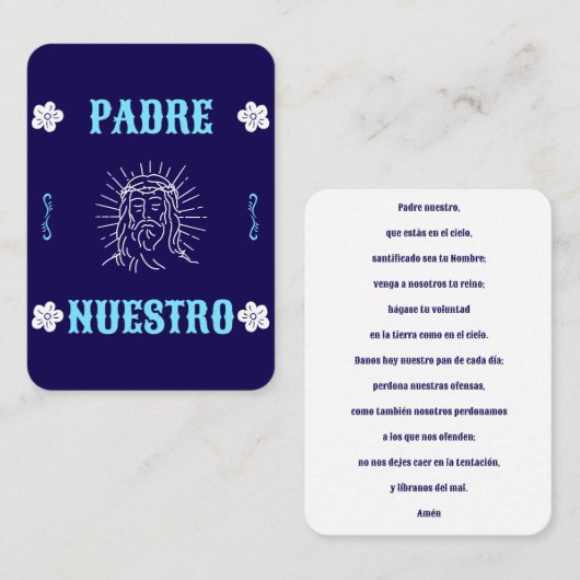 Padre Nuestro Prayer Card – Spanish Our Father プレイスカード (正面/裏面)