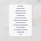 Padre Nuestro Prayer Card – Spanish Our Father プレイスカード (裏面)