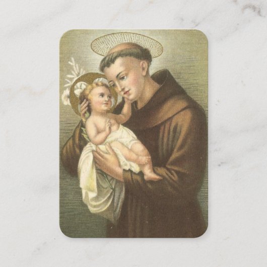 Paduのセントアンソニーへの常に変わらない祈りの言葉 名刺 (正面)