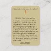 Paduのセントアンソニーへの常に変わらない祈りの言葉 名刺 (裏面)