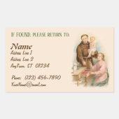 Paduaの聖アントニー、物事の失ったファインダー(TF 01) 長方形シール (正面)