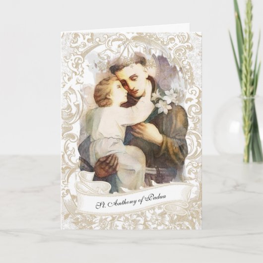 Padua Child Jesus Cardの宗教的な聖アンソニー カード (正面)